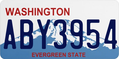 WA license plate ABY3954