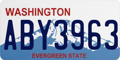 WA license plate ABY3963
