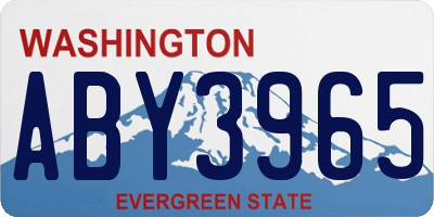 WA license plate ABY3965