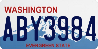 WA license plate ABY3984
