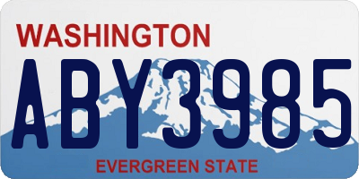 WA license plate ABY3985