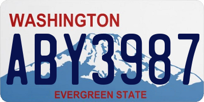 WA license plate ABY3987