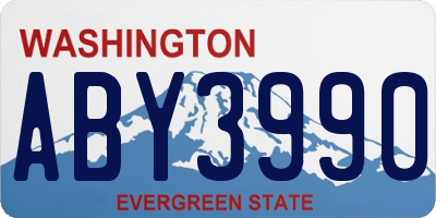 WA license plate ABY3990