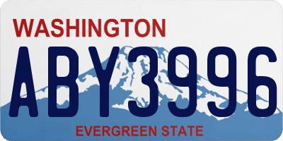 WA license plate ABY3996