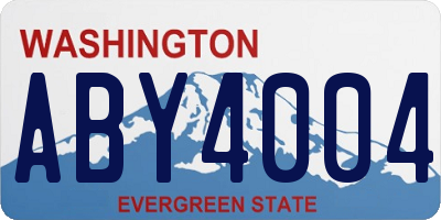 WA license plate ABY4004