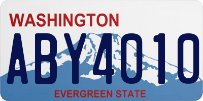 WA license plate ABY4010