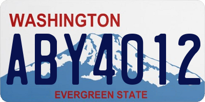 WA license plate ABY4012