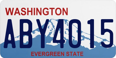 WA license plate ABY4015