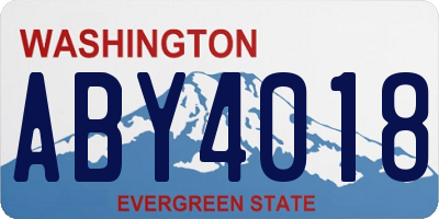 WA license plate ABY4018