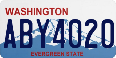 WA license plate ABY4020