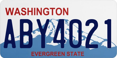 WA license plate ABY4021