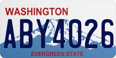 WA license plate ABY4026