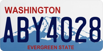 WA license plate ABY4028