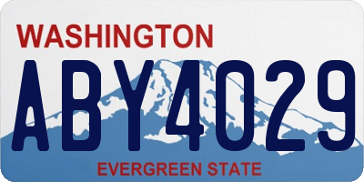 WA license plate ABY4029