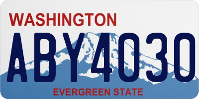 WA license plate ABY4030