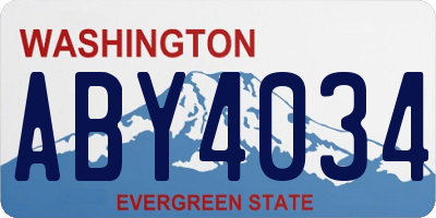 WA license plate ABY4034