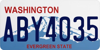 WA license plate ABY4035