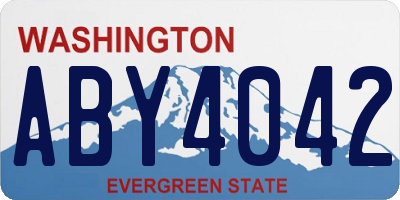 WA license plate ABY4042