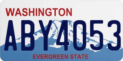 WA license plate ABY4053