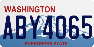 WA license plate ABY4065