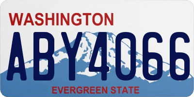 WA license plate ABY4066