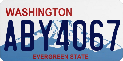 WA license plate ABY4067