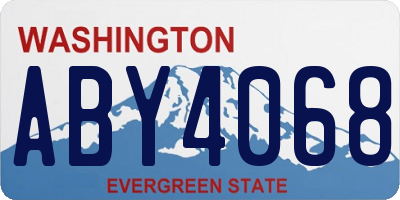WA license plate ABY4068