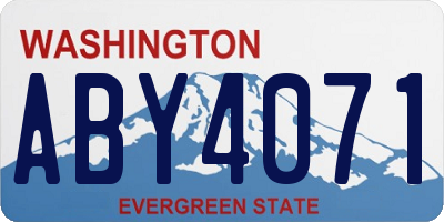 WA license plate ABY4071
