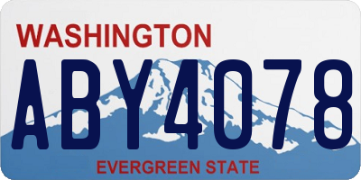 WA license plate ABY4078