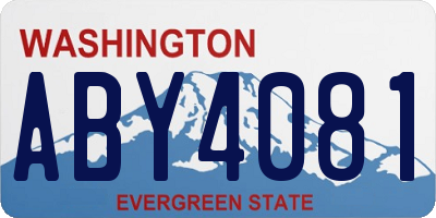 WA license plate ABY4081