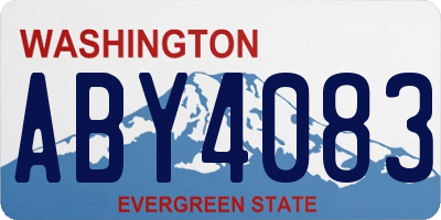 WA license plate ABY4083