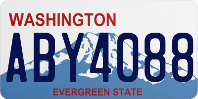 WA license plate ABY4088