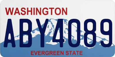 WA license plate ABY4089