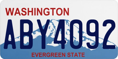 WA license plate ABY4092