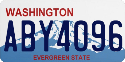 WA license plate ABY4096