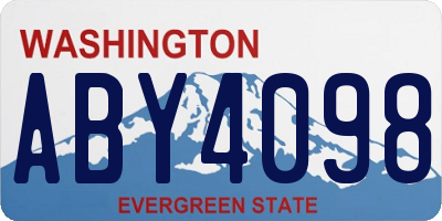WA license plate ABY4098