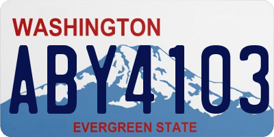 WA license plate ABY4103
