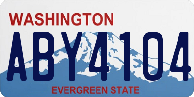 WA license plate ABY4104