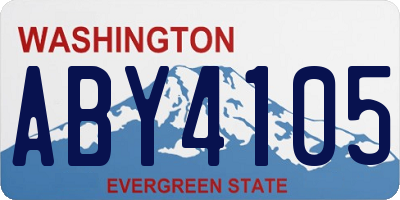 WA license plate ABY4105