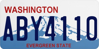 WA license plate ABY4110