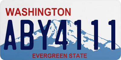 WA license plate ABY4111