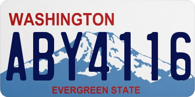 WA license plate ABY4116