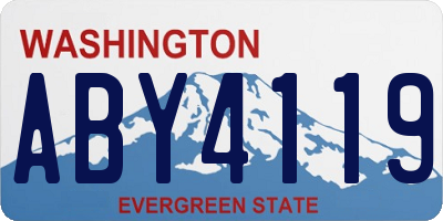 WA license plate ABY4119