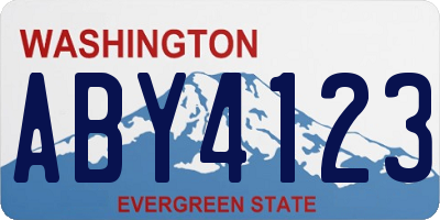 WA license plate ABY4123