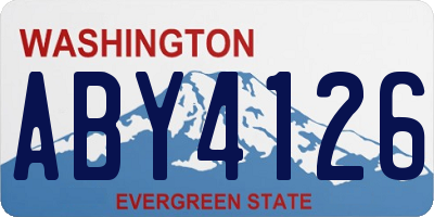 WA license plate ABY4126