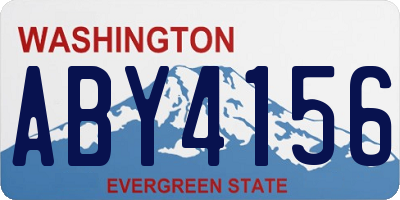 WA license plate ABY4156