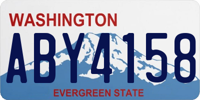 WA license plate ABY4158