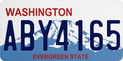 WA license plate ABY4165
