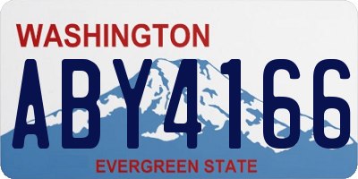 WA license plate ABY4166
