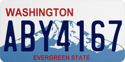 WA license plate ABY4167